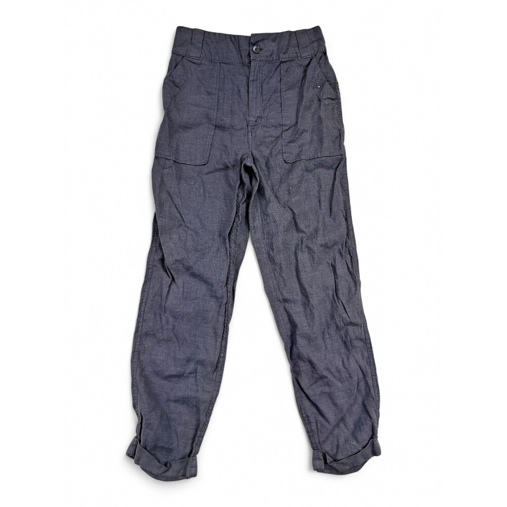 Tahari Men's Linen Cargo Pants Sz S Charcoal